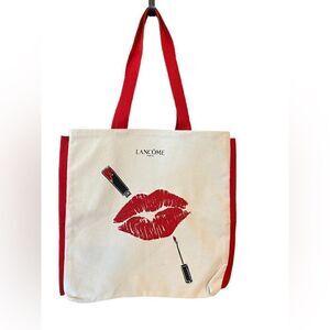 Lancôme Paris Red Lipstick Lips Graphic Canvas Glamorous Tote Bag